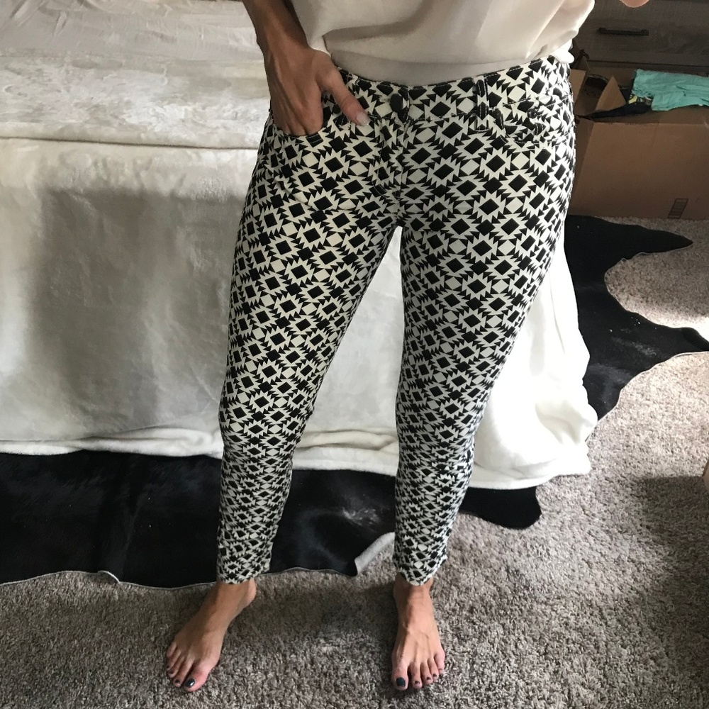 J.Crew Toothpick Jean Geometric Print Sz 28